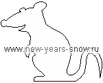 новогодний трафарет крысы для вырезания из бумаги на новый год