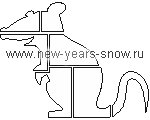 новогодний трафарет крысы из семи частей на окно